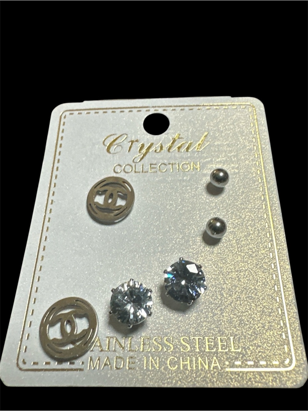 NWT! Fashion Stainless Steel Stud Earring Set